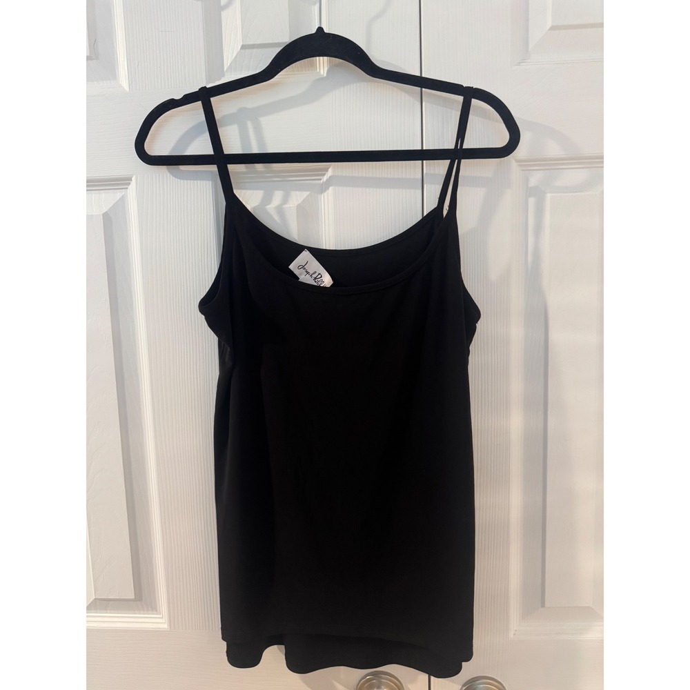 Joseph Ribkoff Black Camisole Spaghetti Strap Scoop Neck High Low Hem Tank Top